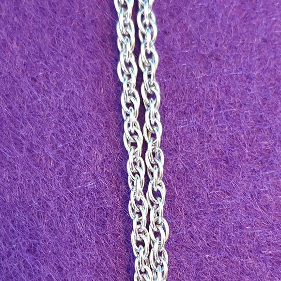 Vintage High Quality Sterling Silver Natural Multi-Gem Heart Pendant Necklace - Picture 8 of 13